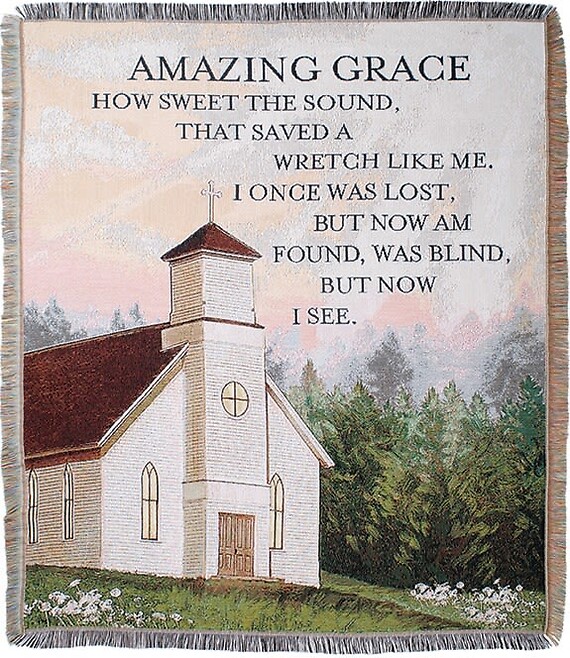 Amazing Grace Woven Tapestry Throw 50&quot; x 60&quot;