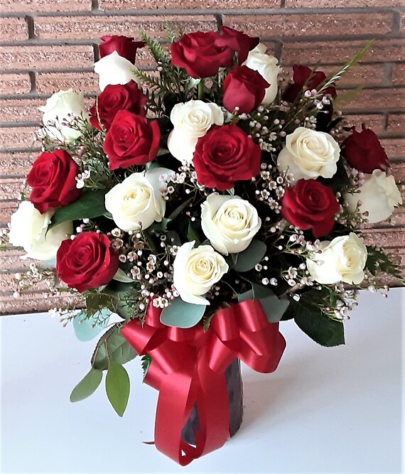 Two Dozen Roses-Two Different Colors - PINK AND WHITE ONLY RED IS SOLD OUT!!!!