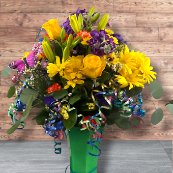 Fireworks in a Vase with a Butterfly