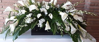 Calla Lily and Orchids Casket Spray